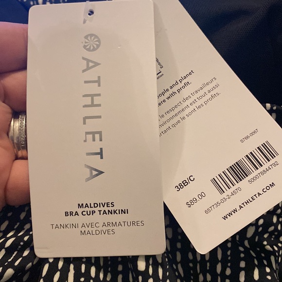 🖤 ATHLETA Maldives Tankini Top // Rice Pearls Black - Picture 7 of 11